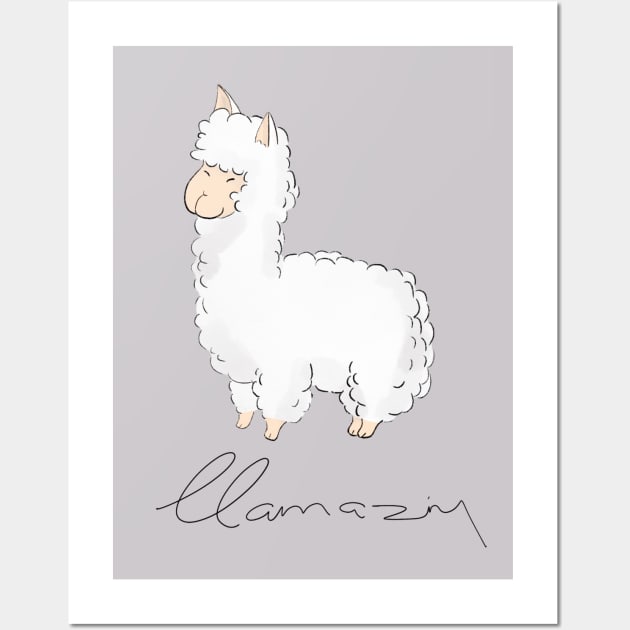 Llamazing Llama Wall Art by jennpan